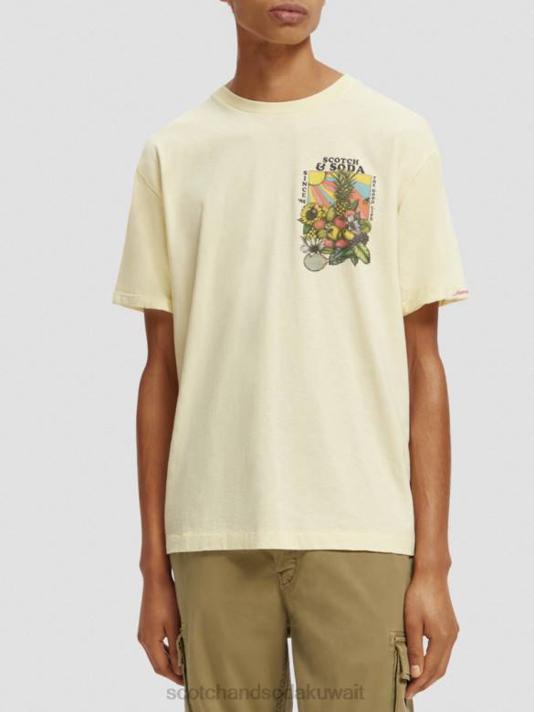 ملابس Scotch & Soda تي شيرت عمل فني مريح موز رجال N0V4458