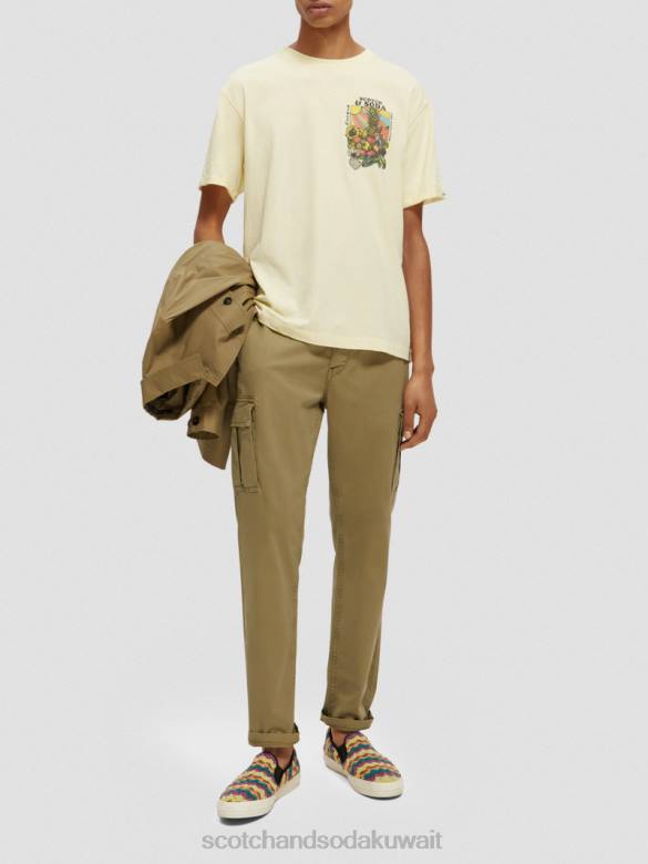 ملابس Scotch & Soda تي شيرت عمل فني مريح موز رجال N0V4458