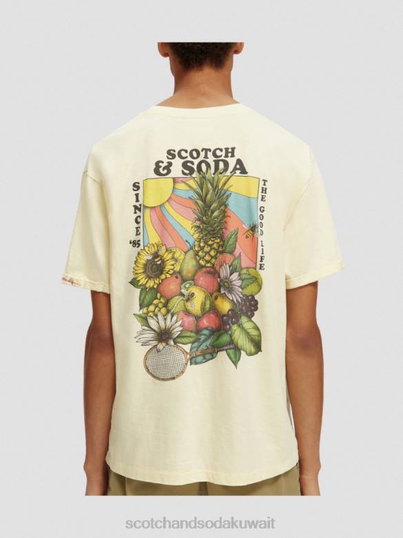 ملابس Scotch & Soda تي شيرت عمل فني مريح موز رجال N0V4458