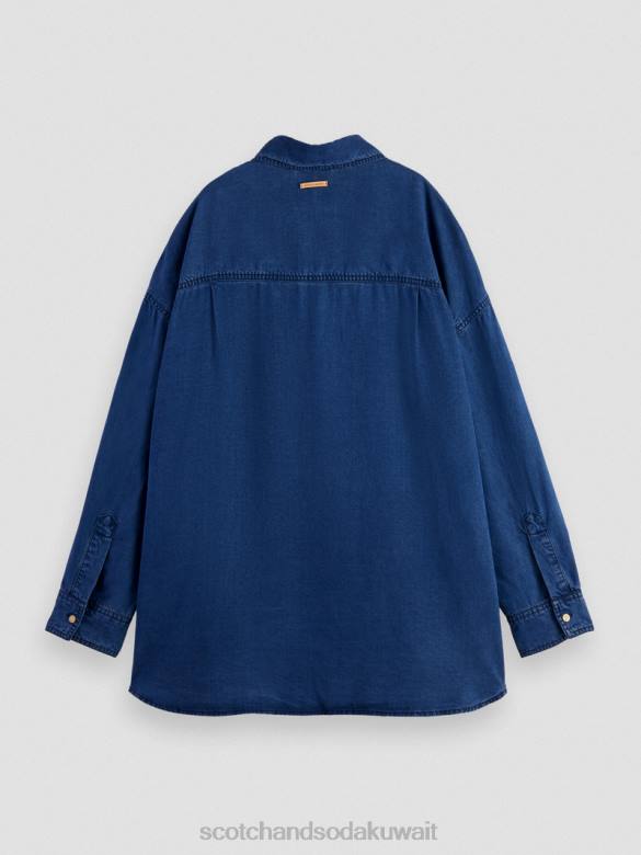 ملابس Scotch & Soda قميص نيلي مغسول النيلي المغسول نحيف N0V445