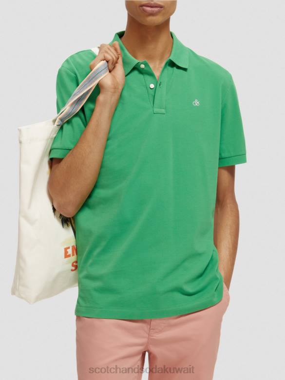 ملابس Scotch & Soda بولو بيكيه من القطن العضوي الأمازون الأخضر رجال N0V4460