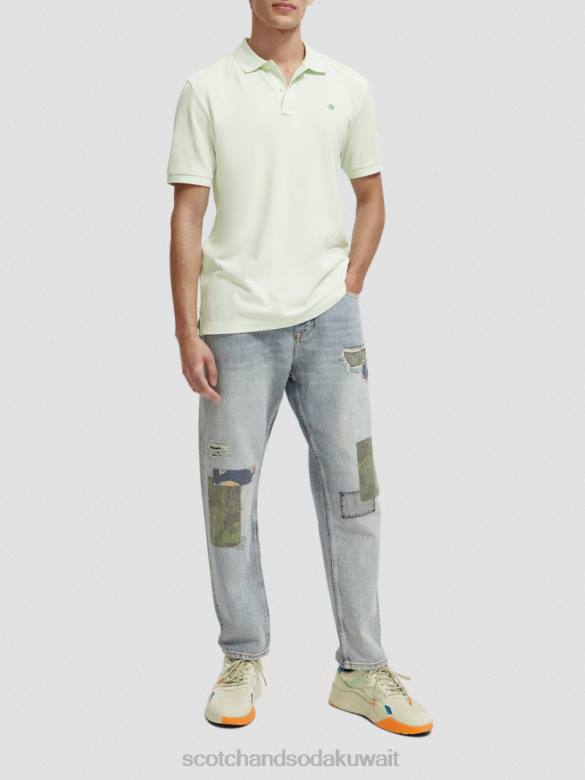 ملابس Scotch & Soda بولو بيكيه من القطن العضوي نعناع رجال N0V4462