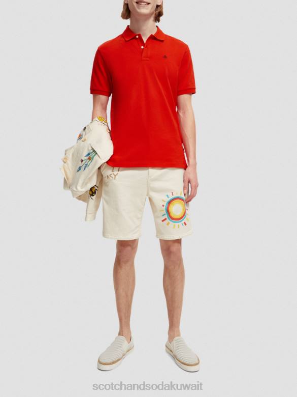 ملابس Scotch & Soda بولو بيكيه من القطن العضوي الفلفل الأحمر الحار رجال N0V4463