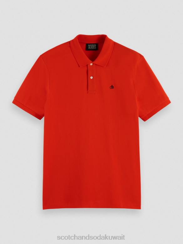 ملابس Scotch & Soda بولو بيكيه من القطن العضوي الفلفل الأحمر الحار رجال N0V4463