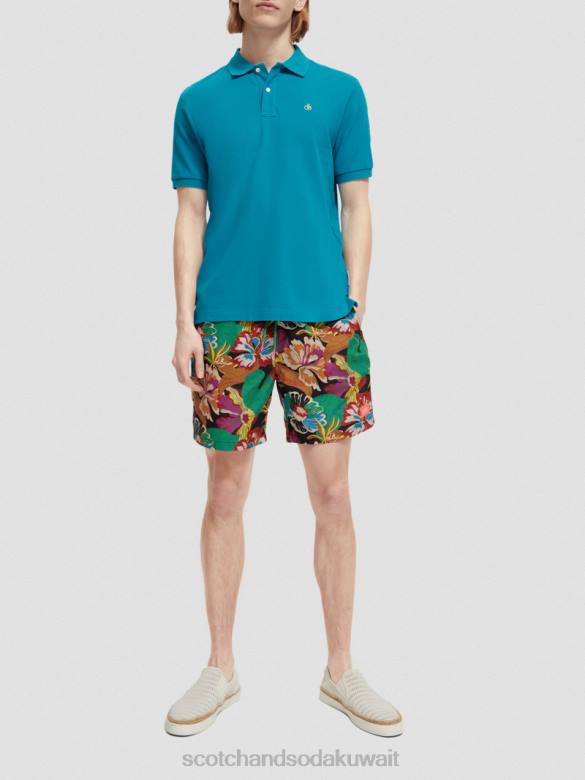 ملابس Scotch & Soda بولو بيكيه من القطن العضوي الفيروز رجال N0V4465