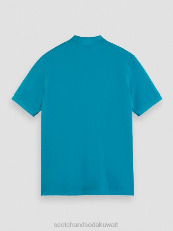 ملابس Scotch & Soda بولو بيكيه من القطن العضوي الفيروز رجال N0V4465