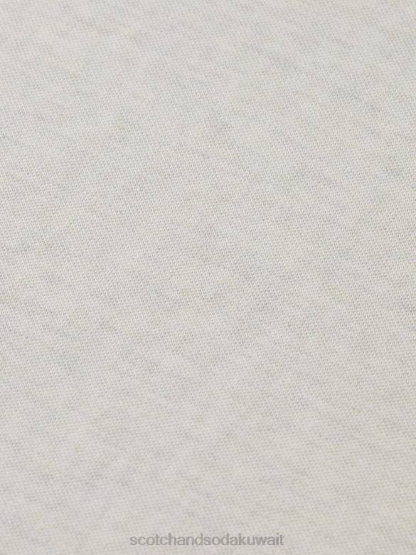 ملابس Scotch & Soda بولو من القطن العضوي مزيج الدنيم الأبيض رجال N0V4470