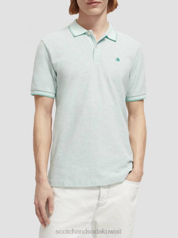 ملابس Scotch & Soda بولو من القطن العضوي مزيج النعناع رجال N0V4472