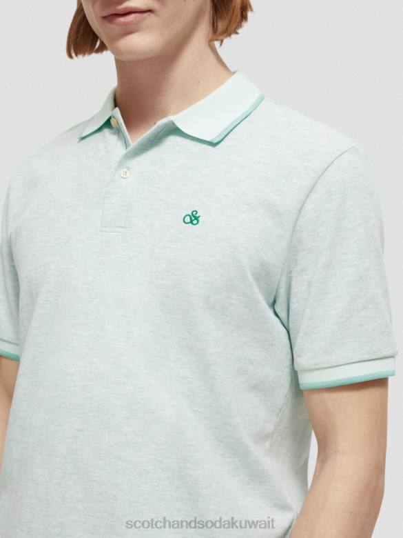 ملابس Scotch & Soda بولو من القطن العضوي مزيج النعناع رجال N0V4472