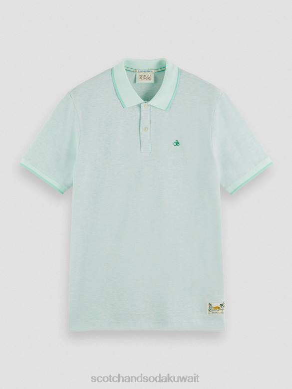 ملابس Scotch & Soda بولو من القطن العضوي مزيج النعناع رجال N0V4472