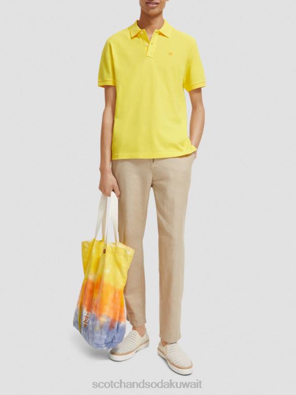 ملابس Scotch & Soda بنطال رياضي من الكتان المخلوط بساق مستقيمة من وارن رمل رجال N0V4473