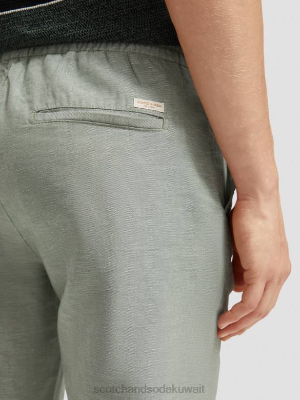 ملابس Scotch & Soda بنطال رياضي من الكتان المخلوط بساق مستقيمة من وارن جيش رجال N0V4474