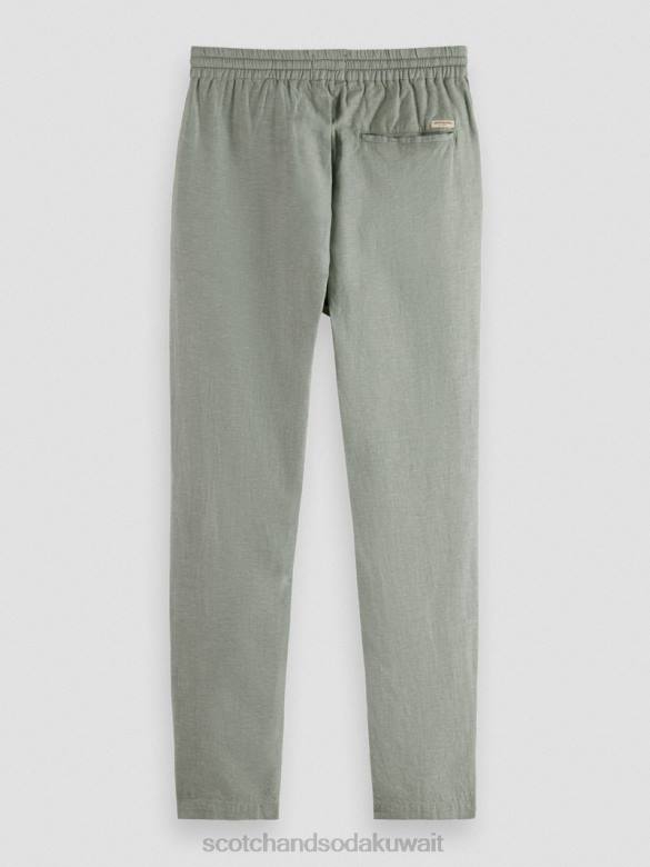 ملابس Scotch & Soda بنطال رياضي من الكتان المخلوط بساق مستقيمة من وارن جيش رجال N0V4474