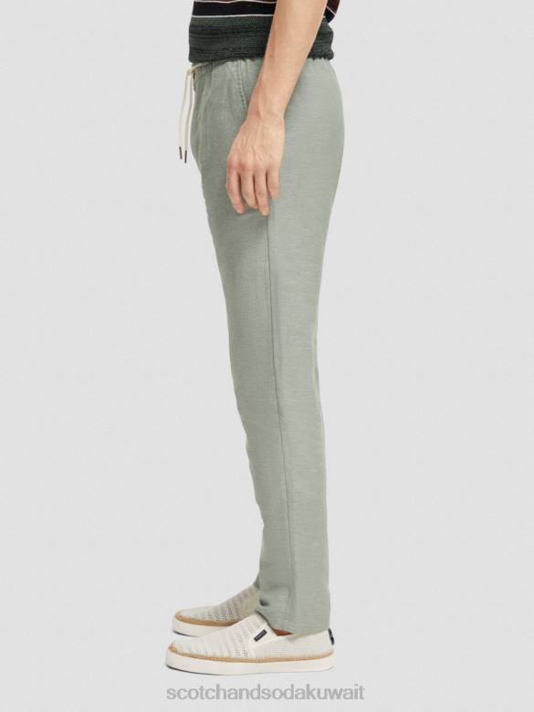 ملابس Scotch & Soda بنطال رياضي من الكتان المخلوط بساق مستقيمة من وارن جيش رجال N0V4474