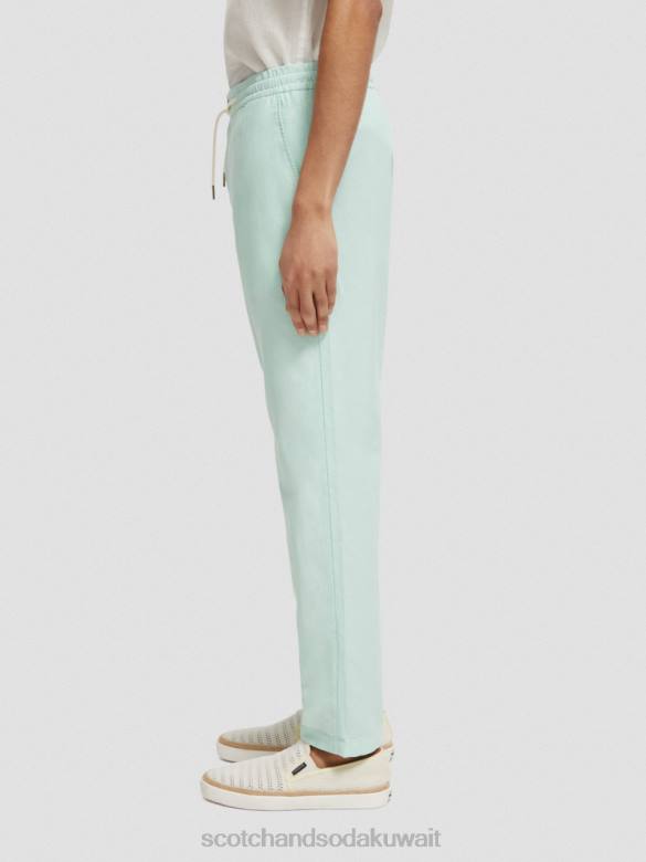 ملابس Scotch & Soda بنطال رياضي من الكتان المخلوط بساق مستقيمة من وارن خليج رجال N0V4479