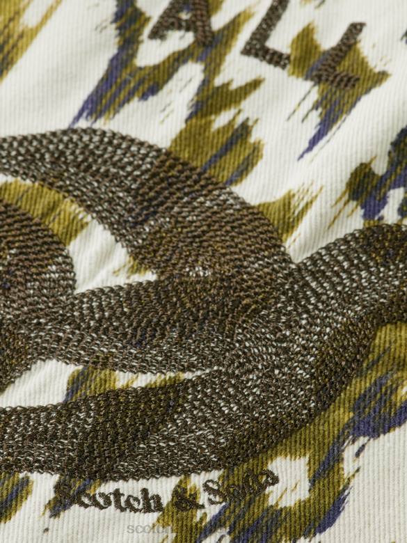 ملابس Scotch & Soda قميص عسكري نحى إيكات الجيش الأخضر نحيف N0V447