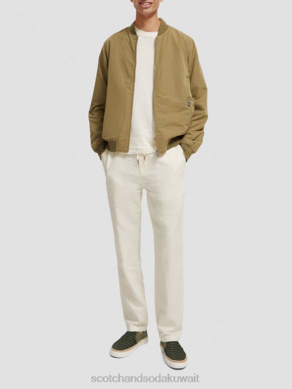 ملابس Scotch & Soda بنطال رياضي من الكتان المخلوط بساق مستقيمة من وارن عدة رجال N0V4480