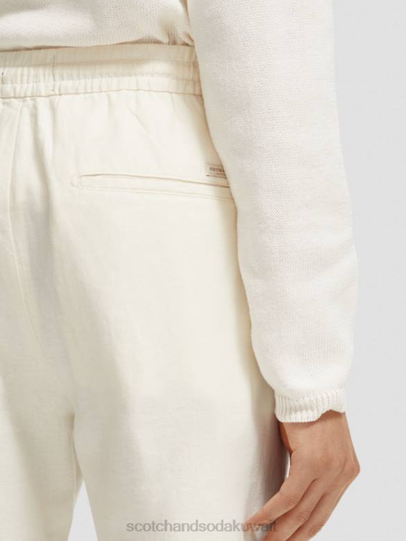 ملابس Scotch & Soda بنطال رياضي من الكتان المخلوط بساق مستقيمة من وارن عدة رجال N0V4480