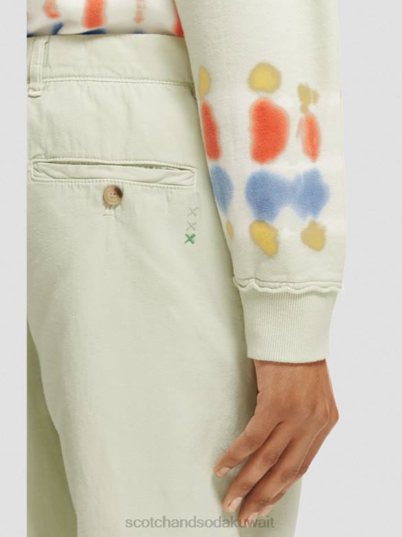 ملابس Scotch & Soda بنطال رياضي دريفت ذو مقاس عادي ومصبوغ بالملابس نعناع رجال N0V4489