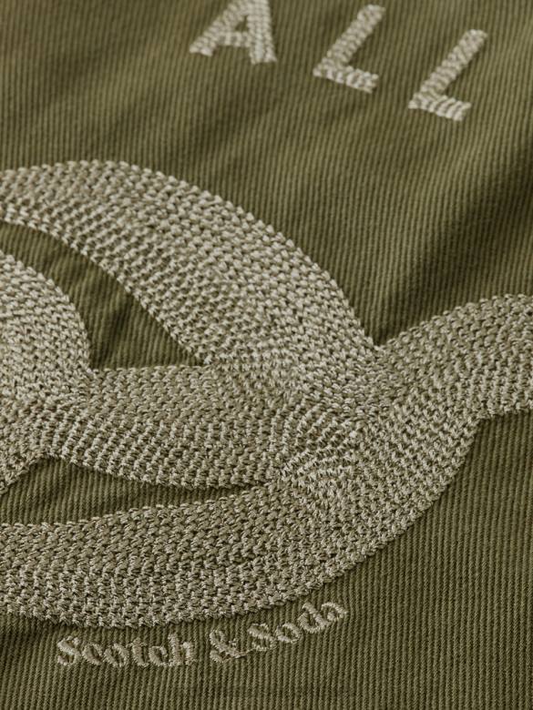 ملابس Scotch & Soda قميص عسكري الجيش الأخضر نحيف N0V448
