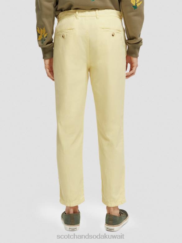 ملابس Scotch & Soda بنطال رياضي دريفت ذو مقاس عادي ومصبوغ بالملابس موز رجال N0V4490