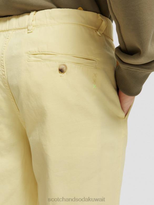 ملابس Scotch & Soda بنطال رياضي دريفت ذو مقاس عادي ومصبوغ بالملابس موز رجال N0V4490