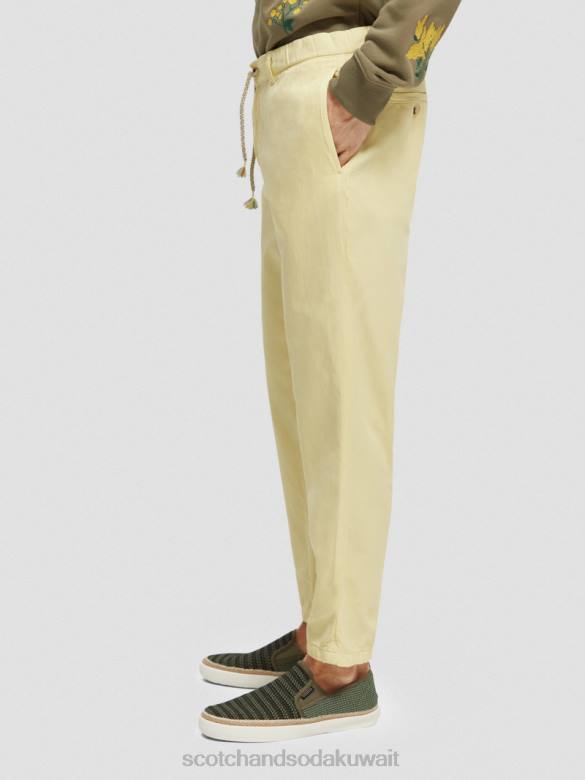 ملابس Scotch & Soda بنطال رياضي دريفت ذو مقاس عادي ومصبوغ بالملابس موز رجال N0V4490