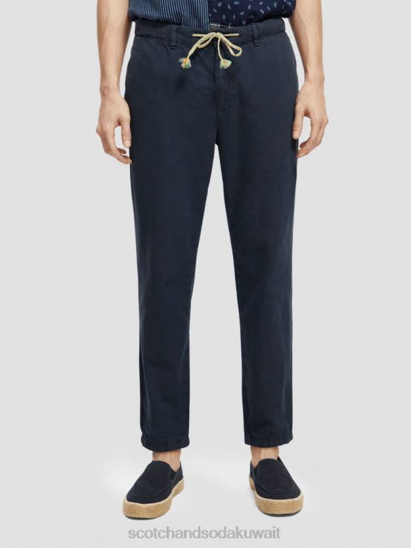 ملابس Scotch & Soda بنطال رياضي دريفت ذو مقاس عادي ومصبوغ بالملابس القوات البحرية رجال N0V4491