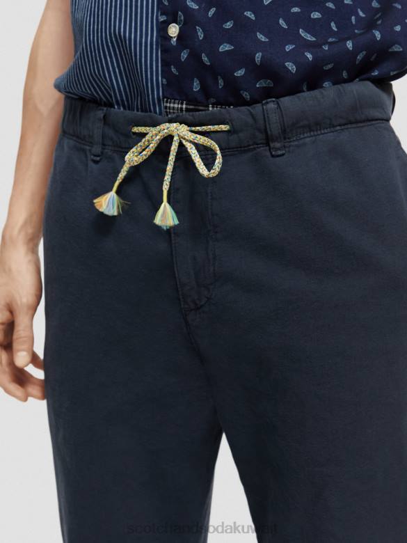 ملابس Scotch & Soda بنطال رياضي دريفت ذو مقاس عادي ومصبوغ بالملابس القوات البحرية رجال N0V4491