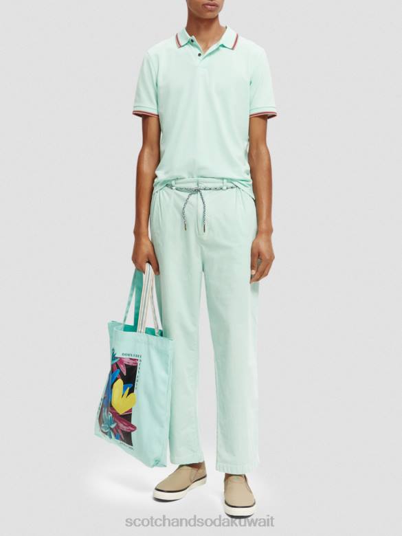 ملابس Scotch & Soda تشينو سروال قصير ناعم بساق واسعة خليج رجال N0V4492