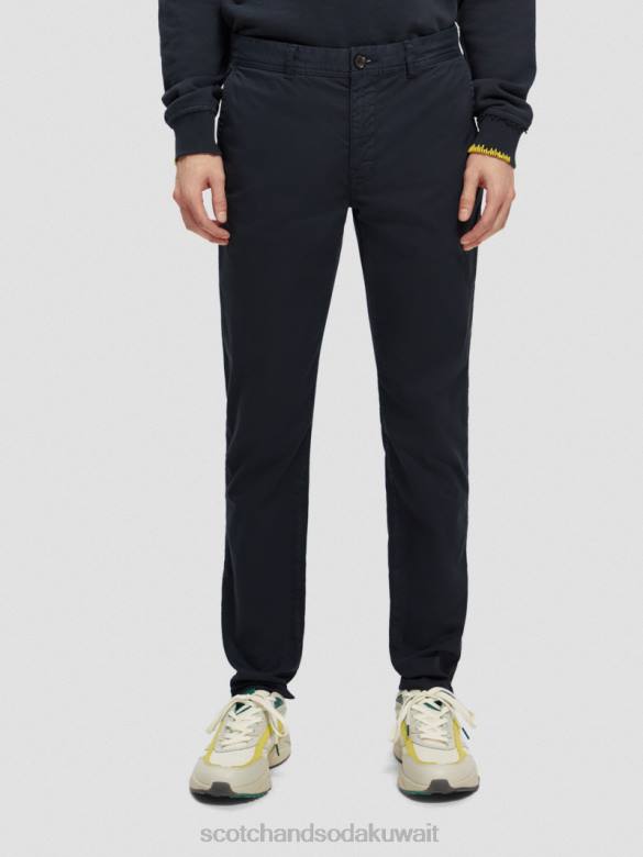 ملابس Scotch & Soda نسيج تشينو مصبوغ بملابس نحيفة للغاية القوات البحرية رجال N0V4496