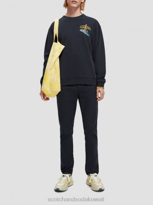 ملابس Scotch & Soda نسيج تشينو مصبوغ بملابس نحيفة للغاية القوات البحرية رجال N0V4496