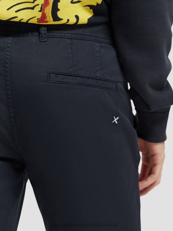 ملابس Scotch & Soda نسيج تشينو مصبوغ بملابس نحيفة للغاية القوات البحرية رجال N0V4496