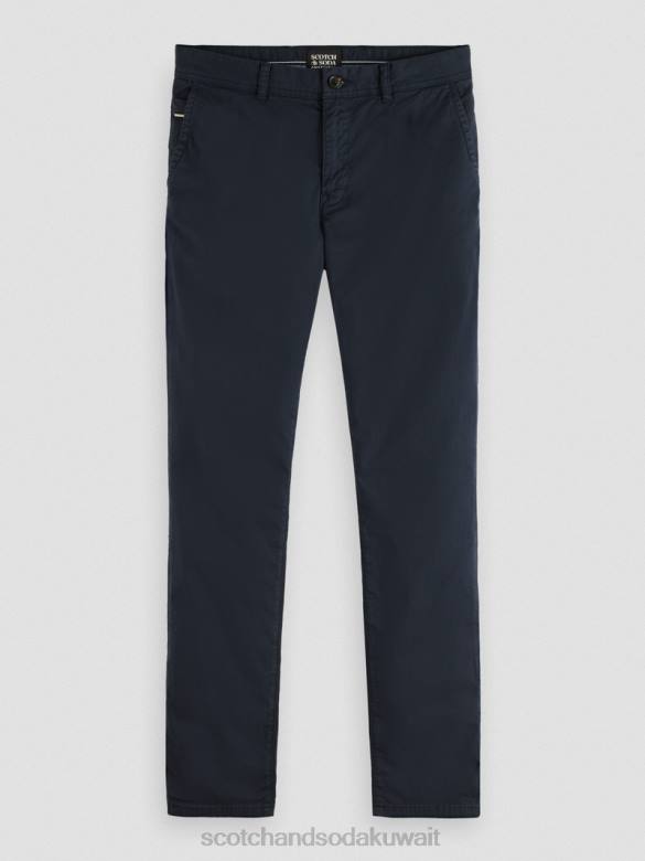 ملابس Scotch & Soda نسيج تشينو مصبوغ بملابس نحيفة للغاية القوات البحرية رجال N0V4496
