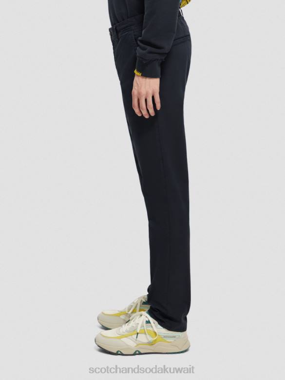 ملابس Scotch & Soda نسيج تشينو مصبوغ بملابس نحيفة للغاية القوات البحرية رجال N0V4496