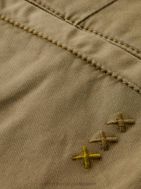ملابس Scotch & Soda نسيج تشينو مصبوغ بملابس نحيفة للغاية الكاكي رجال N0V4497