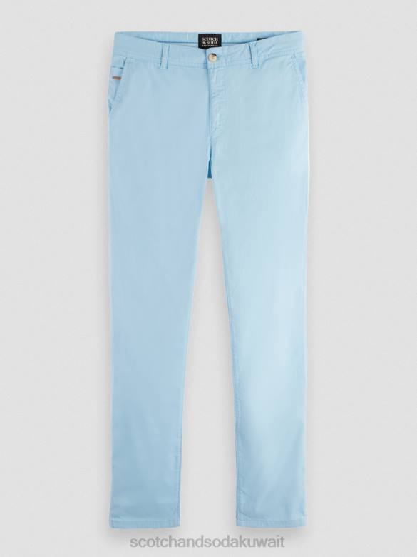 ملابس Scotch & Soda نسيج تشينو مصبوغ بملابس نحيفة للغاية البحر الأزرق رجال N0V4498