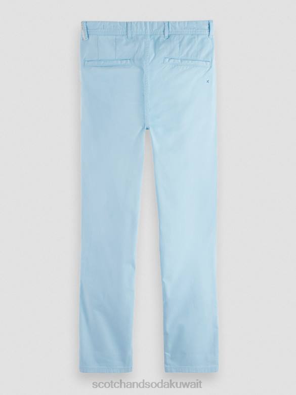 ملابس Scotch & Soda نسيج تشينو مصبوغ بملابس نحيفة للغاية البحر الأزرق رجال N0V4498
