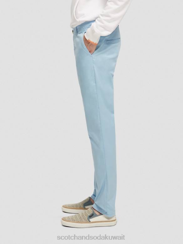 ملابس Scotch & Soda نسيج تشينو مصبوغ بملابس نحيفة للغاية البحر الأزرق رجال N0V4498