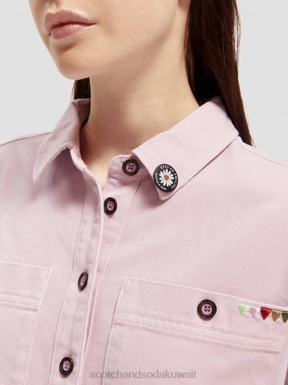 ملابس Scotch & Soda قميص عسكري الخزامى نحيف N0V449