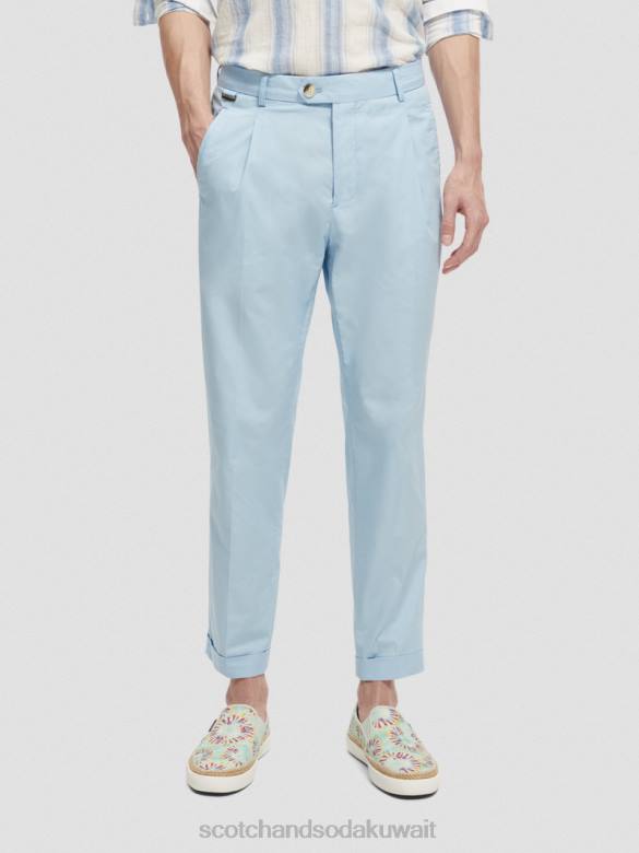 ملابس Scotch & Soda بليك البوبلين تشينو البحر الأزرق رجال N0V4501