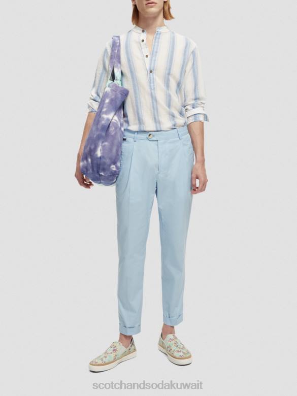 ملابس Scotch & Soda بليك البوبلين تشينو البحر الأزرق رجال N0V4501