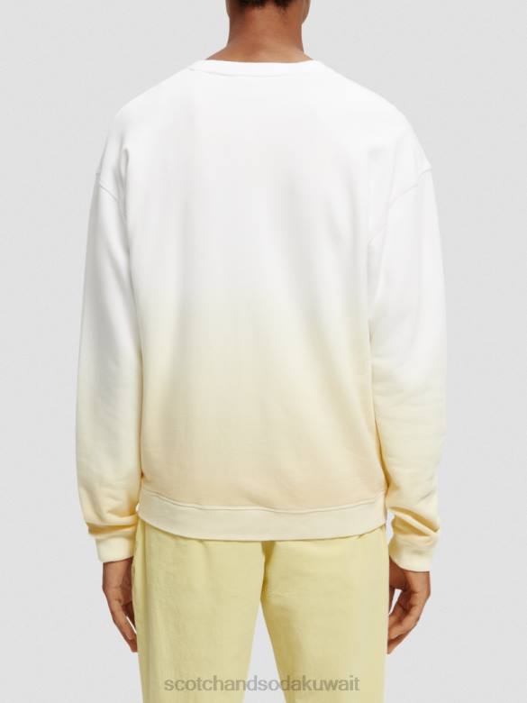 ملابس Scotch & Soda سترة فضفاضة ذات عمل فني من الزهور العضوية أبيض رجال N0V4503