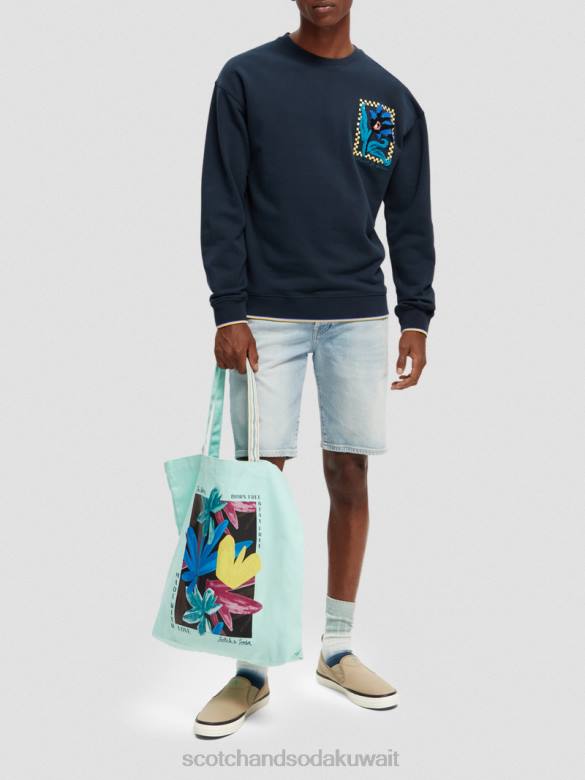 ملابس Scotch & Soda سترة فضفاضة ذات عمل فني من الزهور العضوية ليلة رجال N0V4504
