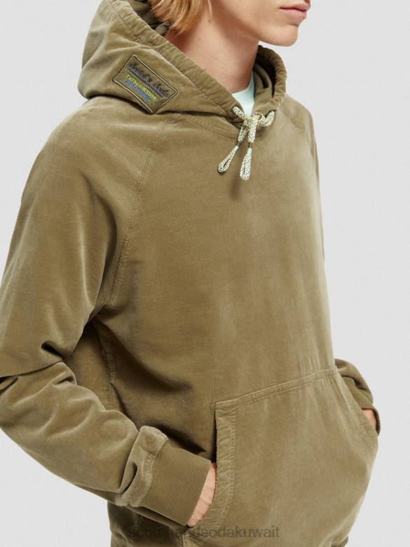 ملابس Scotch & Soda هوديي من القطن العضوي الكاكي رجال N0V4508