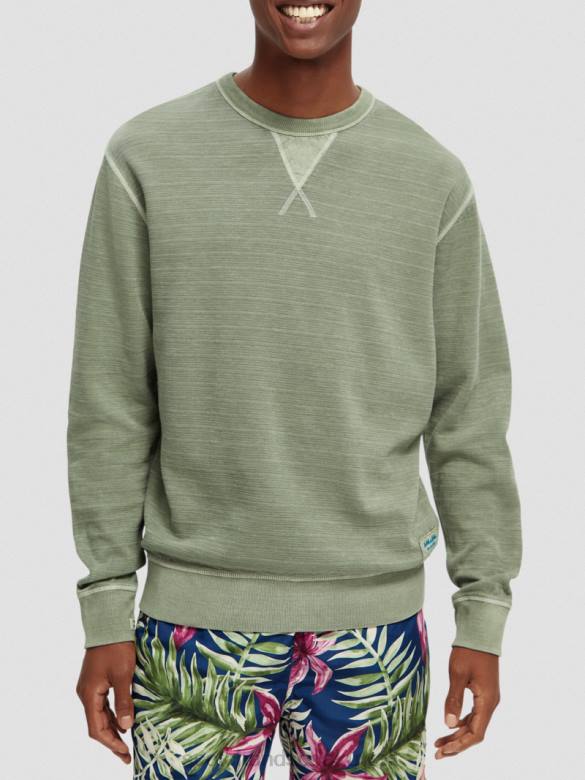 ملابس Scotch & Soda سترة مصبوغة بالملابس الكاكي رجال N0V4516