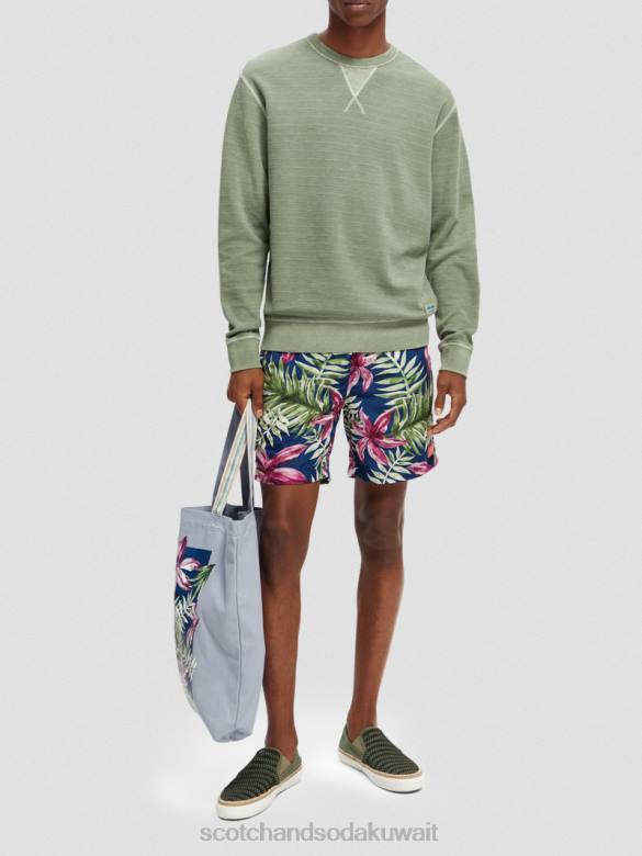 ملابس Scotch & Soda سترة مصبوغة بالملابس الكاكي رجال N0V4516