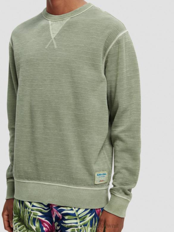 ملابس Scotch & Soda سترة مصبوغة بالملابس الكاكي رجال N0V4516
