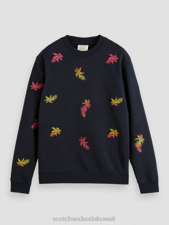 ملابس Scotch & Soda سترة مطرزة بياقة دائرية القوات البحرية رجال N0V4521