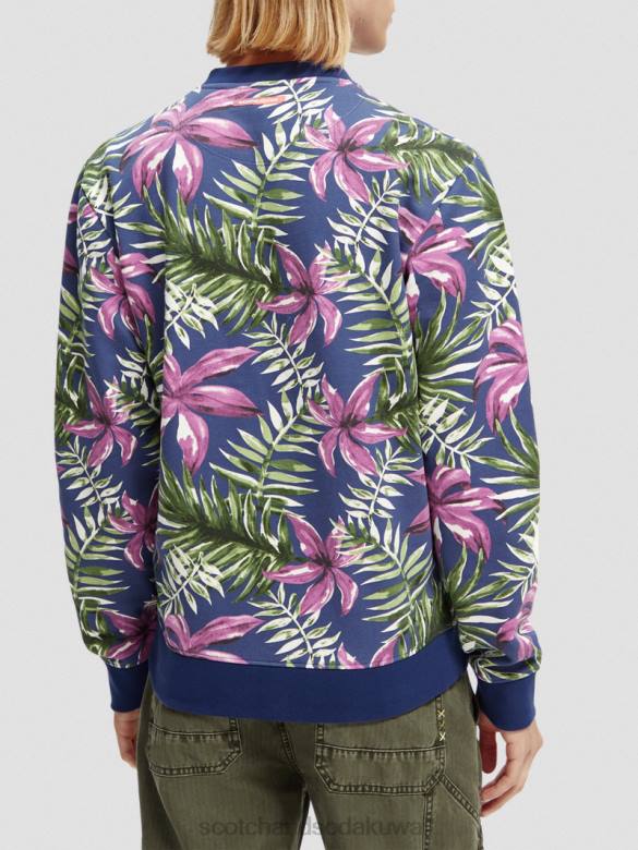 ملابس Scotch & Soda سترة مطبوعة من القطن العضوي التحرير والسرد ه رجال N0V4524